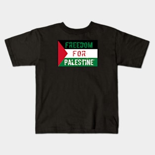 Freedom for Palestine Flag Artwork Kids T-Shirt